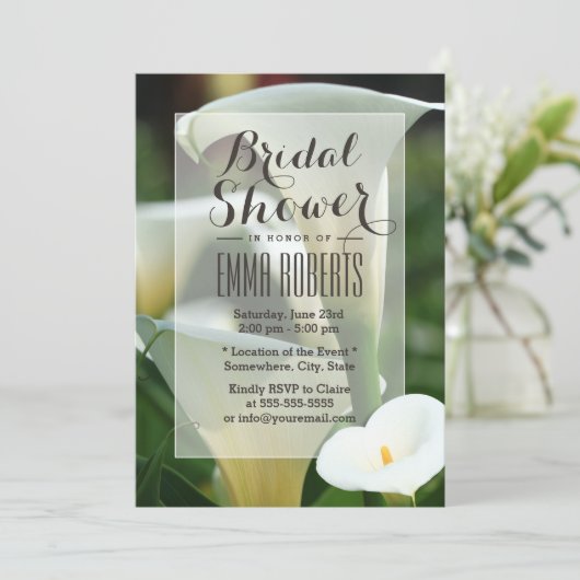 Invitations de douches nuptiales Classy Calla Lily (Debout devant)