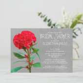 Invitations de douches nuptiales Cockscomb (Debout devant)