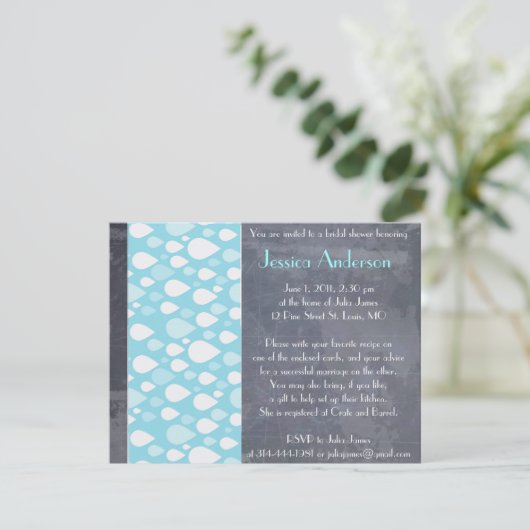 Invitations de douches nuptiales Customisées (Debout devant)