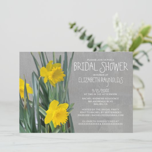 Invitations de douches nuptiales Daffodils (Debout devant)