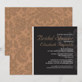 Invitations de douches nuptiales Damas Brown (Devant / Derrière)