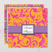 Invitations de douches nuptiales Damas Orange et r (Devant / Derrière)