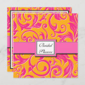 Invitations de douches nuptiales Damas Orange et r (Devant / Derrière)