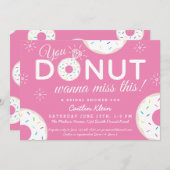 Invitations de douches nuptiales de beignes mignon (Devant / Derrière)