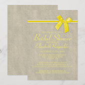 Invitations de douches nuptiales de Burlap Rustiqu (Devant / Derrière)