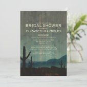 Invitations de douches nuptiales de cactus rustiqu (Debout devant)