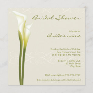Invitations de douches nuptiales de Calla Lily