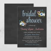 Invitations de douches nuptiales de Chalkboard Flo (Devant / Derrière)