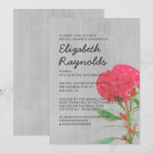 Invitations de douches nuptiales de Cockscomb Vint (Devant / Derrière)