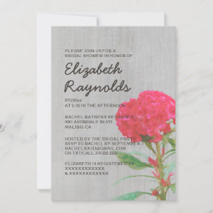 Invitations de douches nuptiales de Cockscomb Vint
