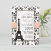 Invitations de douches nuptiales de Coral Peach pa (Debout devant)