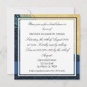 Invitations de douches nuptiales de couleur bleu V (Dos)