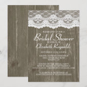 Invitations de douches nuptiales de dentelle de ca (Devant / Derrière)