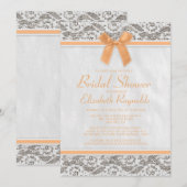 Invitations de douches nuptiales de dentelle de ch (Devant / Derrière)