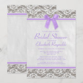 Invitations de douches nuptiales de dentelle de pa (Devant / Derrière)