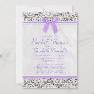 Invitations de douches nuptiales de dentelle de pa
