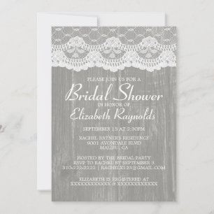 Invitations de douches nuptiales de dentelle de pa