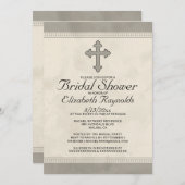 Invitations de douches nuptiales de fer Cross (Devant / Derrière)