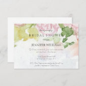 Invitations de douches nuptiales de fleurs d'aquar (Devant / Derrière)