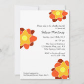 Invitations de douches nuptiales de fleurs de prin (Devant)