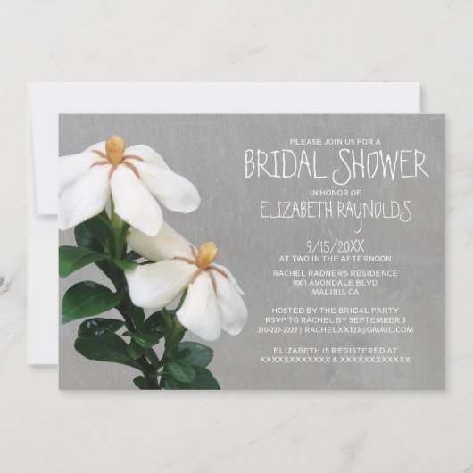 Invitations de douches nuptiales de Gardenias (Devant)