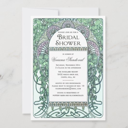 Invitations de douches nuptiales de jardin enchant (Devant)
