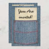 Invitations de douches nuptiales de Jeans Pocket (Devant / Derrière)