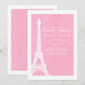 Invitations de douches nuptiales de la Tour Eiffel (Devant / Derrière)