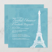 Invitations de douches nuptiales de la tour Eiffel (Devant / Derrière)