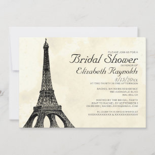 Invitations de douches nuptiales de la Tour Eiffel