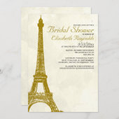 Invitations de douches nuptiales de la Tour Eiffel (Devant / Derrière)