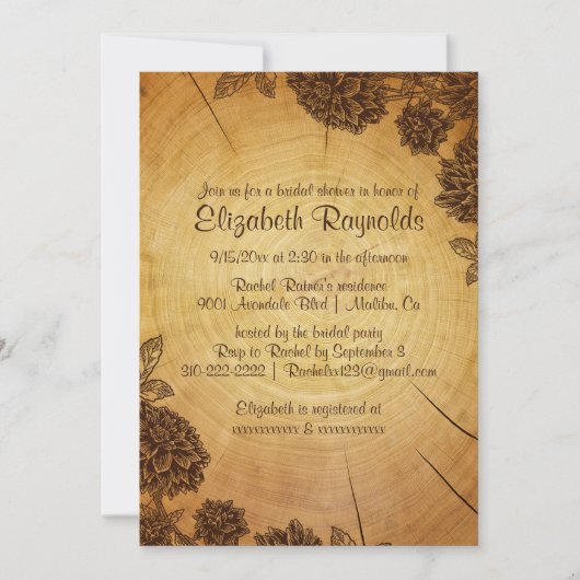 Invitations de douches nuptiales de l'Arbre Vintag (Devant)