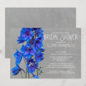 Invitations de douches nuptiales de Larkspur (Devant / Derrière)