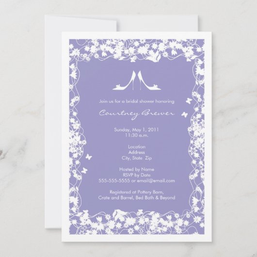 Invitations de douches nuptiales de Lavender - Mod (Devant)