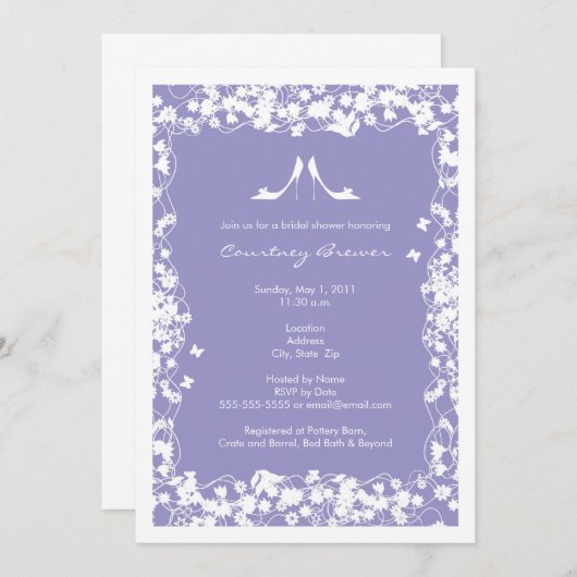 Invitations de douches nuptiales de Lavender - Mod (Devant / Derrière)