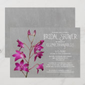 Invitations de douches nuptiales de l'orchidée Den (Devant / Derrière)
