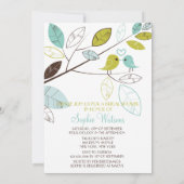 Invitations de douches nuptiales de Lovebirds vert (Dos)