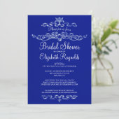 Invitations de douches nuptiales de luxe Navy (Debout devant)