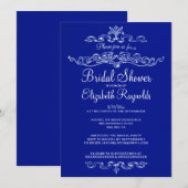Invitations de douches nuptiales de luxe Navy (Devant / Derrière)