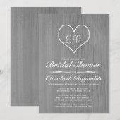 Invitations de douches nuptiales de pays gris (Devant / Derrière)