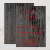 Invitations de douches nuptiales de pays noir et r (Devant / Derrière)