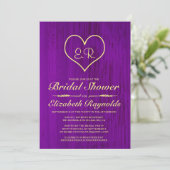 Invitations de douches nuptiales de pays pourpre e (Debout devant)