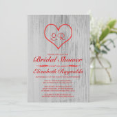 Invitations de douches nuptiales de pays rouge et (Debout devant)