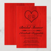 Invitations de douches nuptiales de pays rouge et (Devant / Derrière)