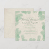 Invitations de douches nuptiales de pin blanc (Devant / Derrière)