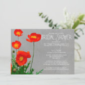 Invitations de douches nuptiales de Poppies (Debout devant)
