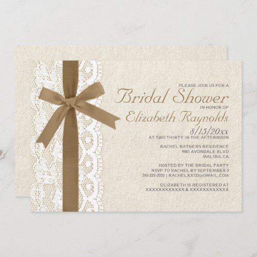 Invitations de douches nuptiales de race et de den (Devant / Derrière)