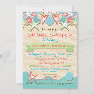 Invitations de douches nuptiales de Seashell Beach
