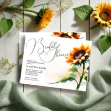 Invitations de douches nuptiales de tournesol