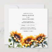 Invitations de douches nuptiales de tournesol (Devant)